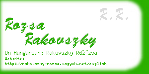 rozsa rakovszky business card